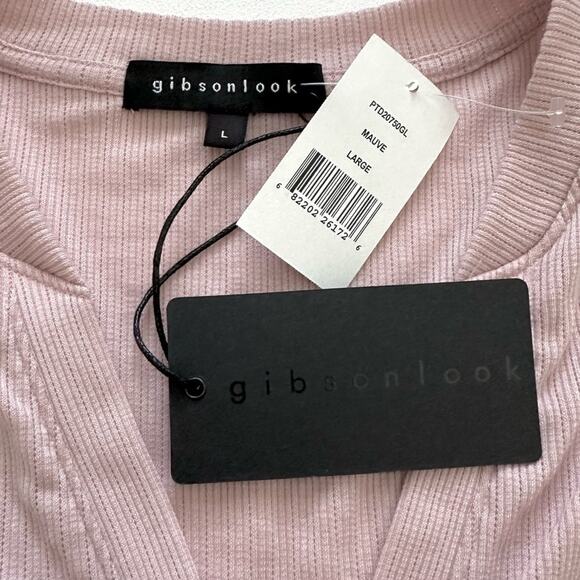 Gibsonlook Top Shirt Mauve Waffle Weave V-Neck Long Sleeve Casual Top Small NEW - Picture 2 of 12